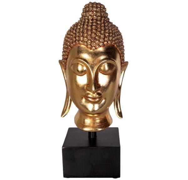 sukothai buddha head Sculpture in Gold Leaf