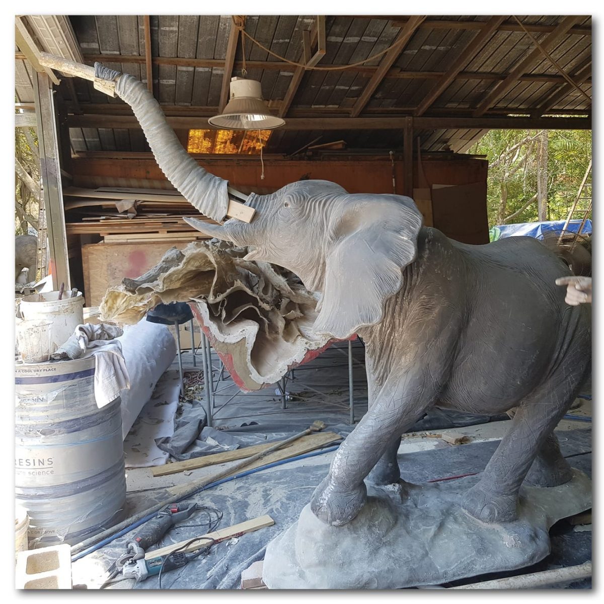 Natureworks Australia Animals Mammals safari animals Elephants African m trunck up with water spout Product Image V px px