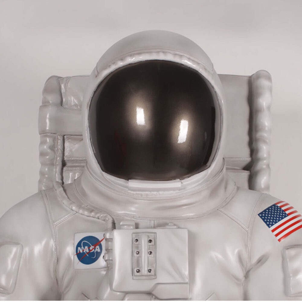 Astronaut 6ft standing pose - includes base plate.SKU: 180011- showing close up of head