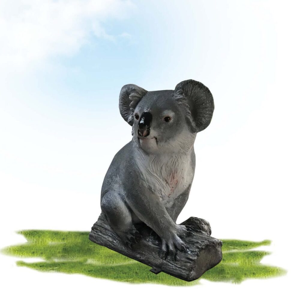 Koala on tree stump