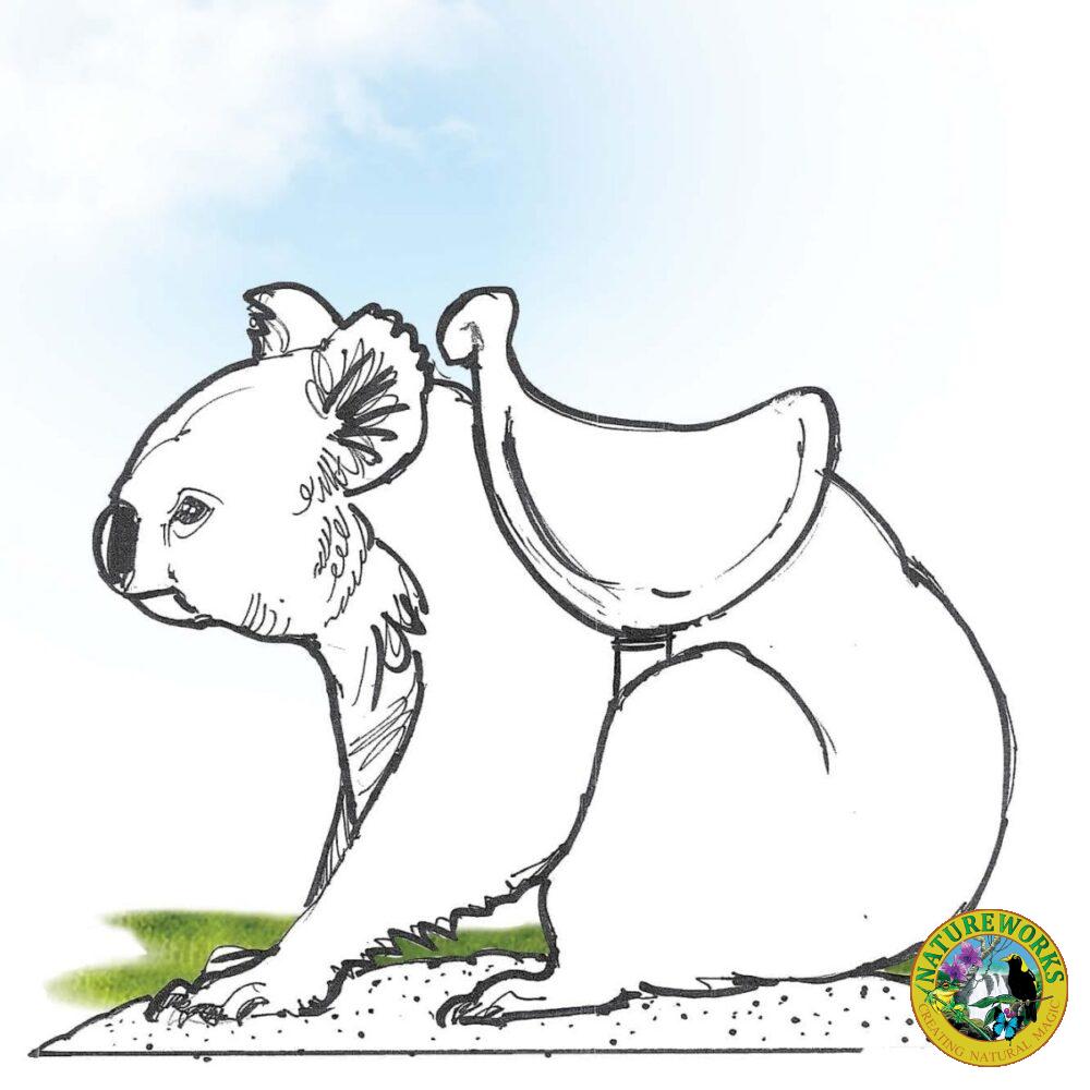 Koala with a saddle