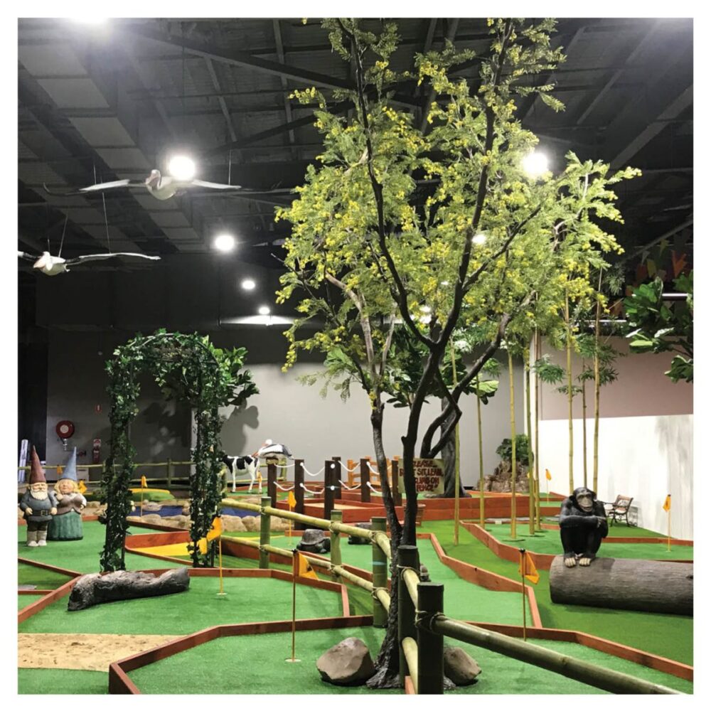 Mini Golf Theming Putt in the Park Coomera Westfield Shopping Centre garden mini-golf