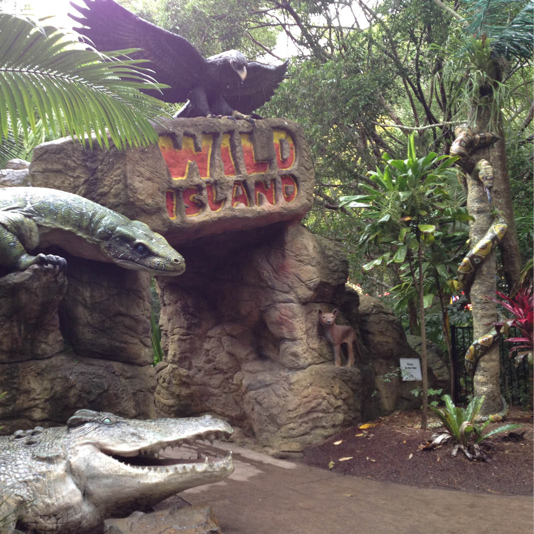 Natureworks Australia Montypythonoides Riversleighensis - Megafauna Snake entry statement - Custom designed for Currumbin Wildlife Sanctuary- Shown insitu - full height