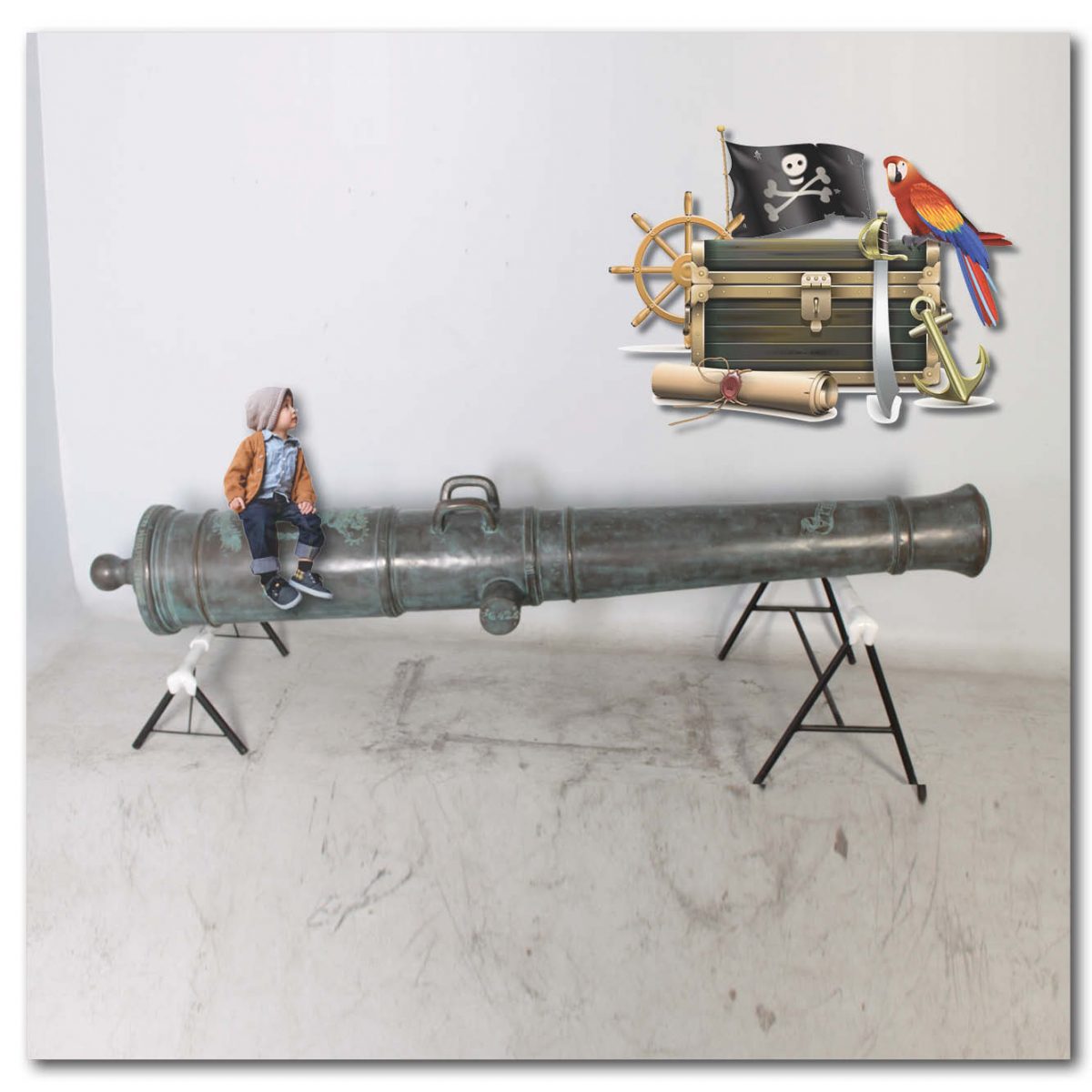 Natureworks Australia Playground Theming Pirate Play Cannon Cart Set Product Image px px