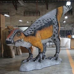 Natureworks Australia Rosewood Raptor Dinosaur Standing Angle View in Shed