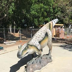 Rosewood Raptor Dinosaur installation in progress