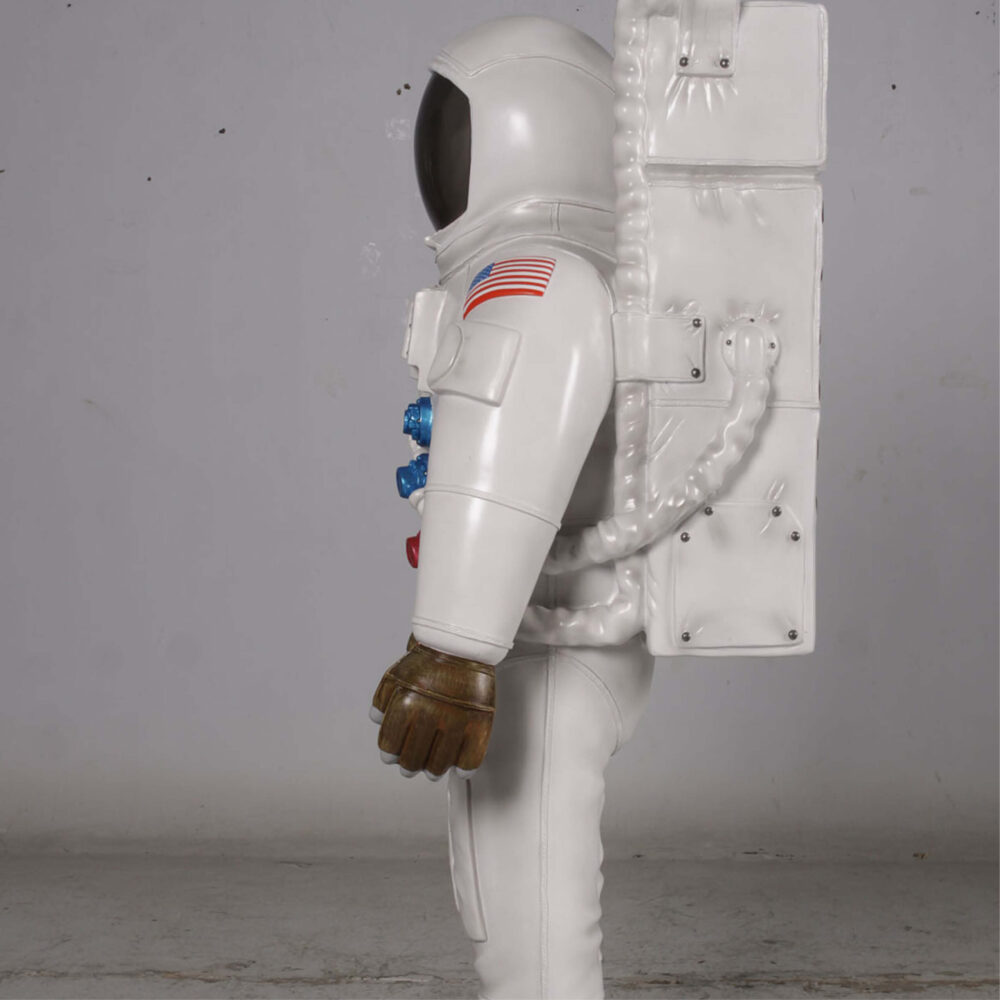 Astronaut 4ft - standing pose on base plate - themed prop - sku - 180225 - side view
