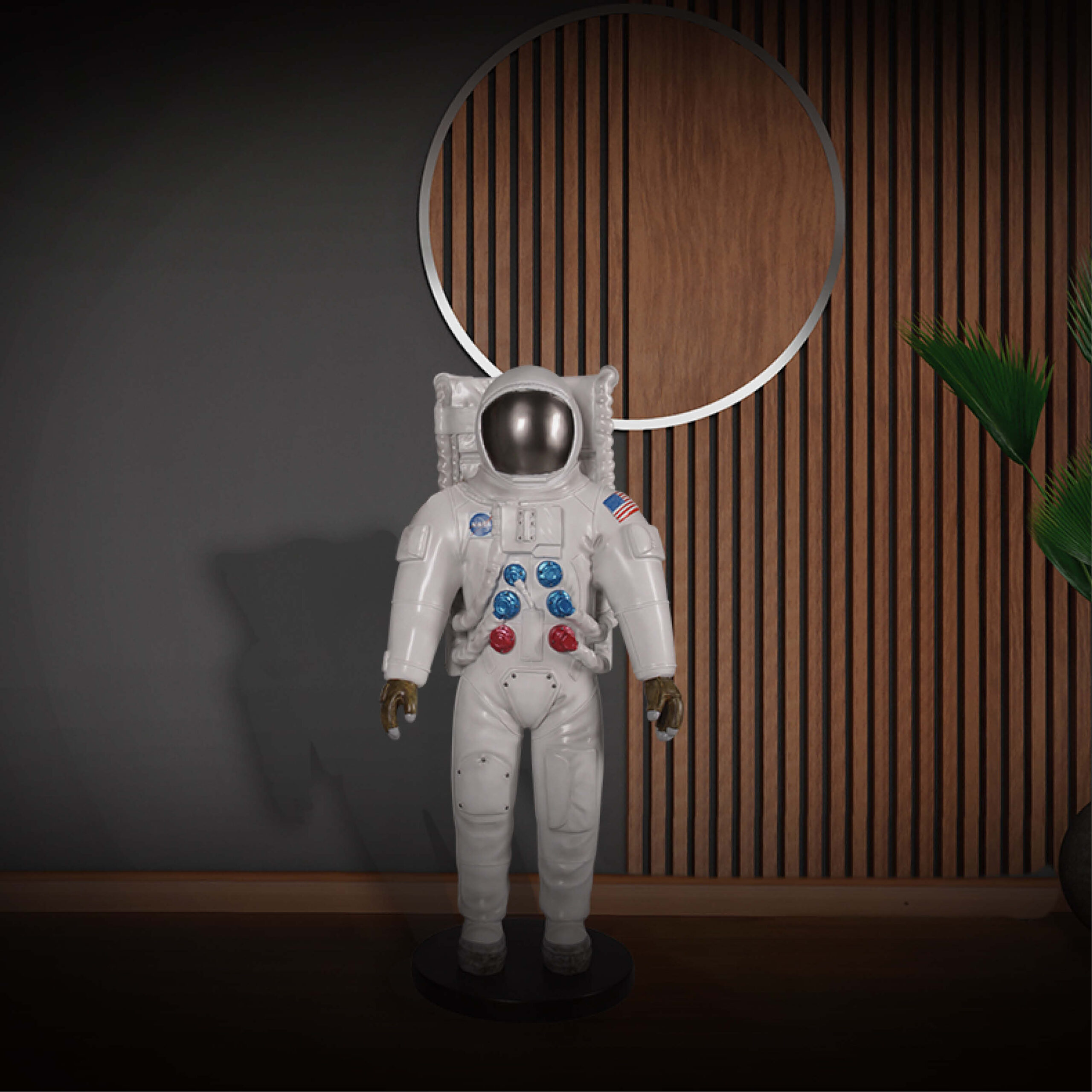 Natureworks Australia Astronaut 4ft - standing pose on base plate - themed prop - sku - 180225