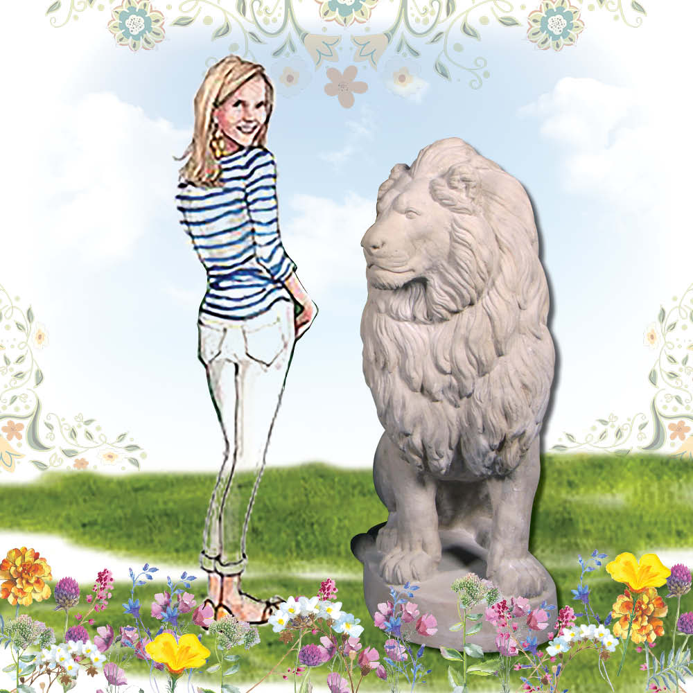 Lion Sitting on Base Plate photo