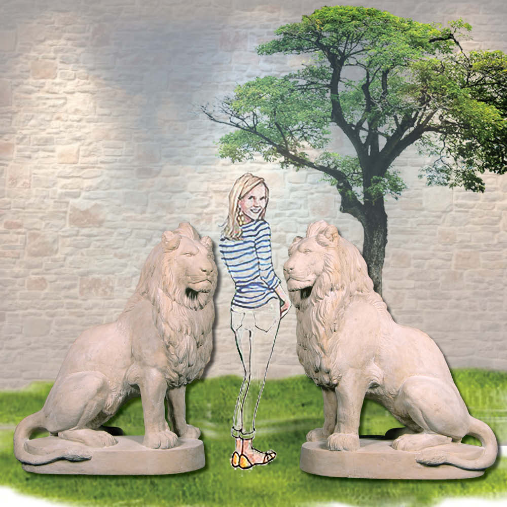 Lion Sitting on Base Plate photo