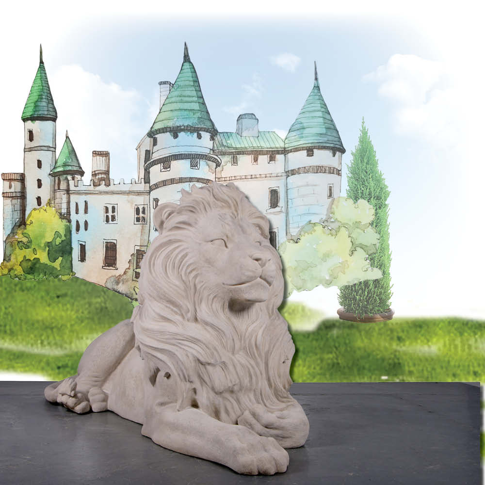 LionRestingsculpture MajesticCastle Largerthanlife size