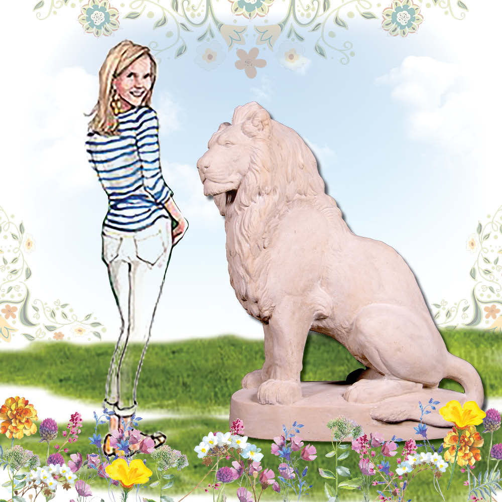 LionSittingonBasePlate LookingLeft