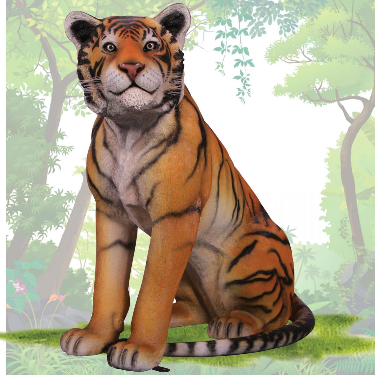 Natureworks Australia BengalTiger Sittingstatue life size