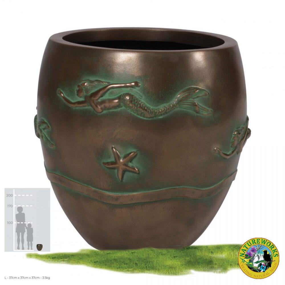 MermaidPlanter GreenishBronzefinish