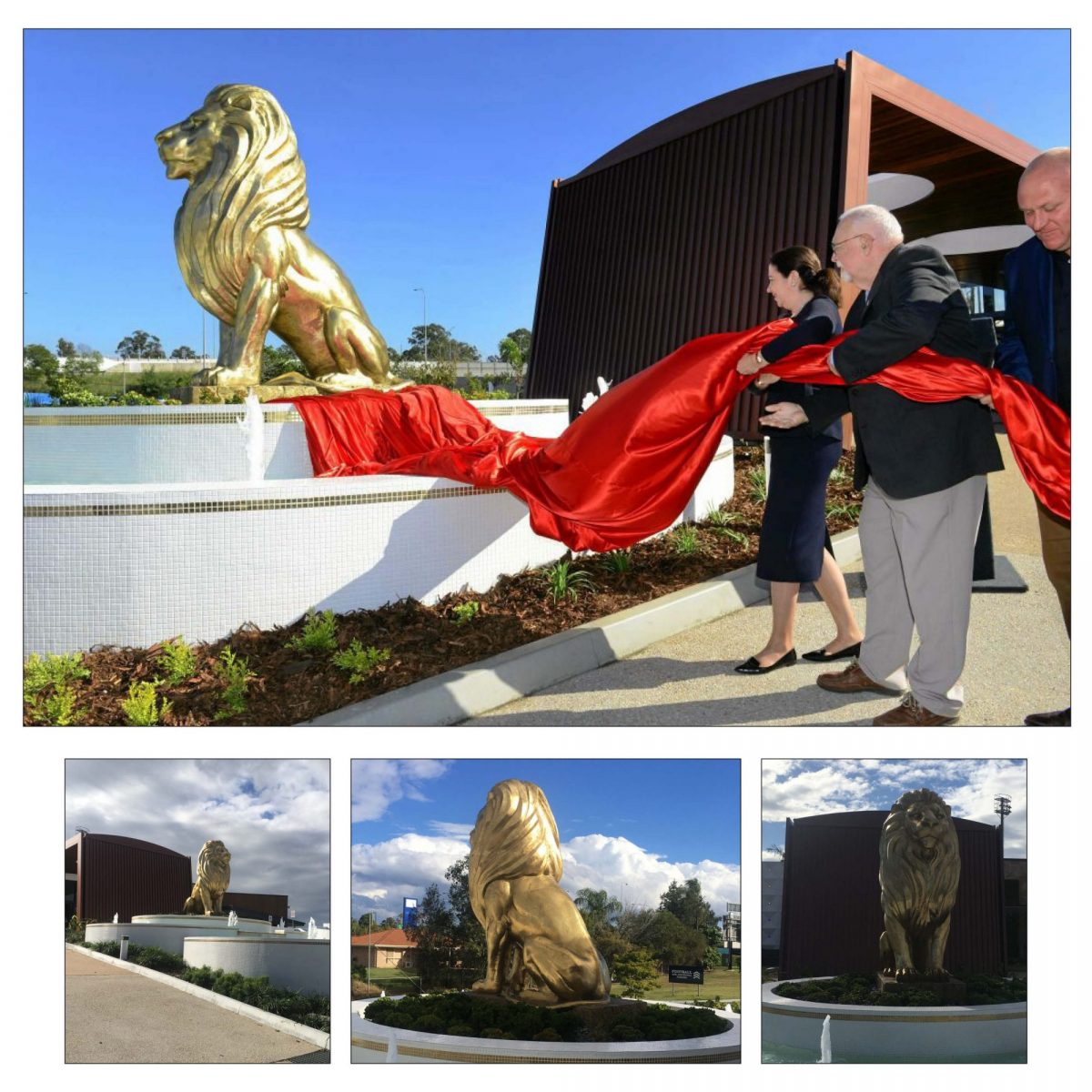 Natureworks Australia ASpectacularcustom designedGiantpolishedBronzelionstatue.