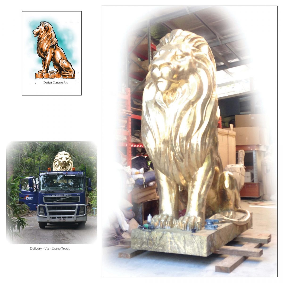 Natureworks Australia CustomdesignedGianthotcastbronzelionsculpture ConceptArt