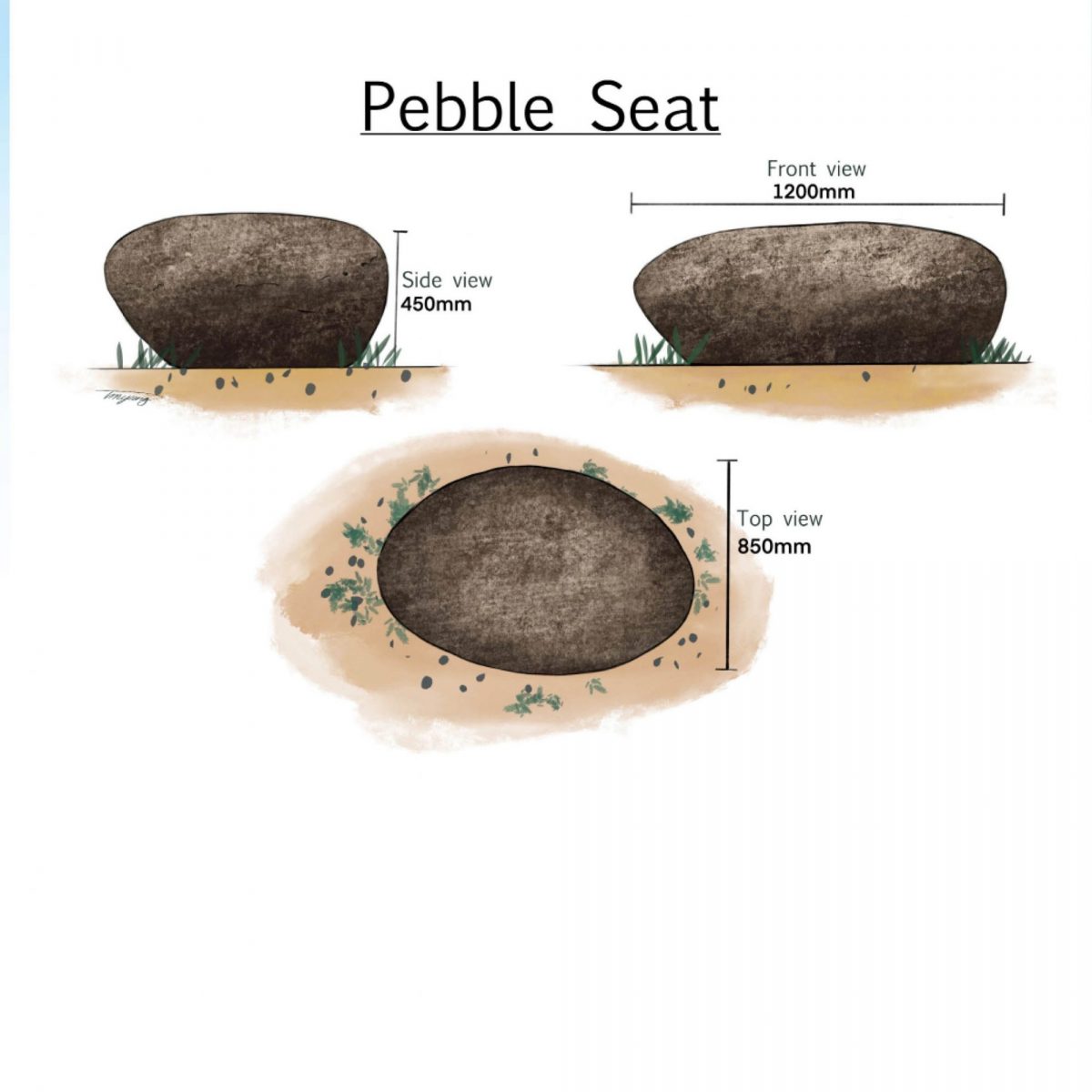 Natureworks Australia PebbleRockSeat Giantcustomdesigned