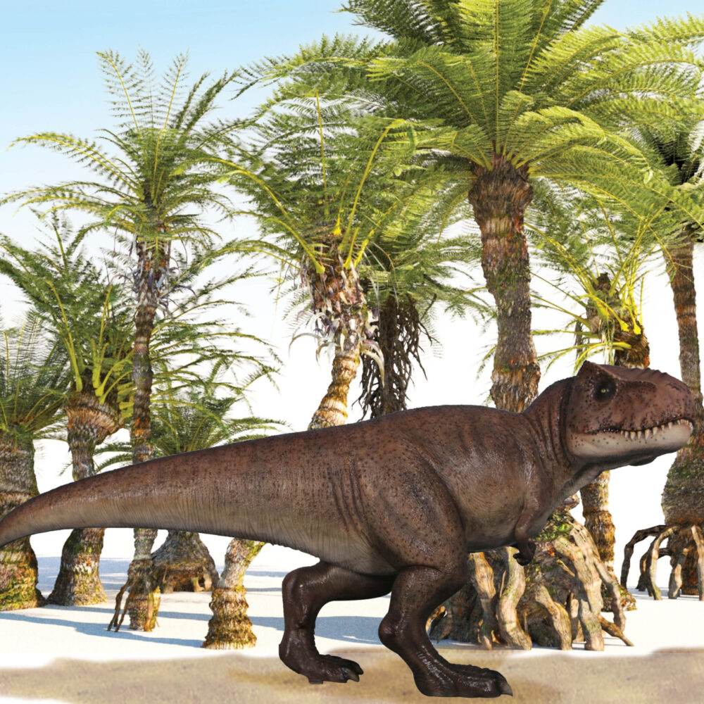190136 - Tyrannosaurus Rex Dinosaur- 152cm high - Brown finish - mouth closed