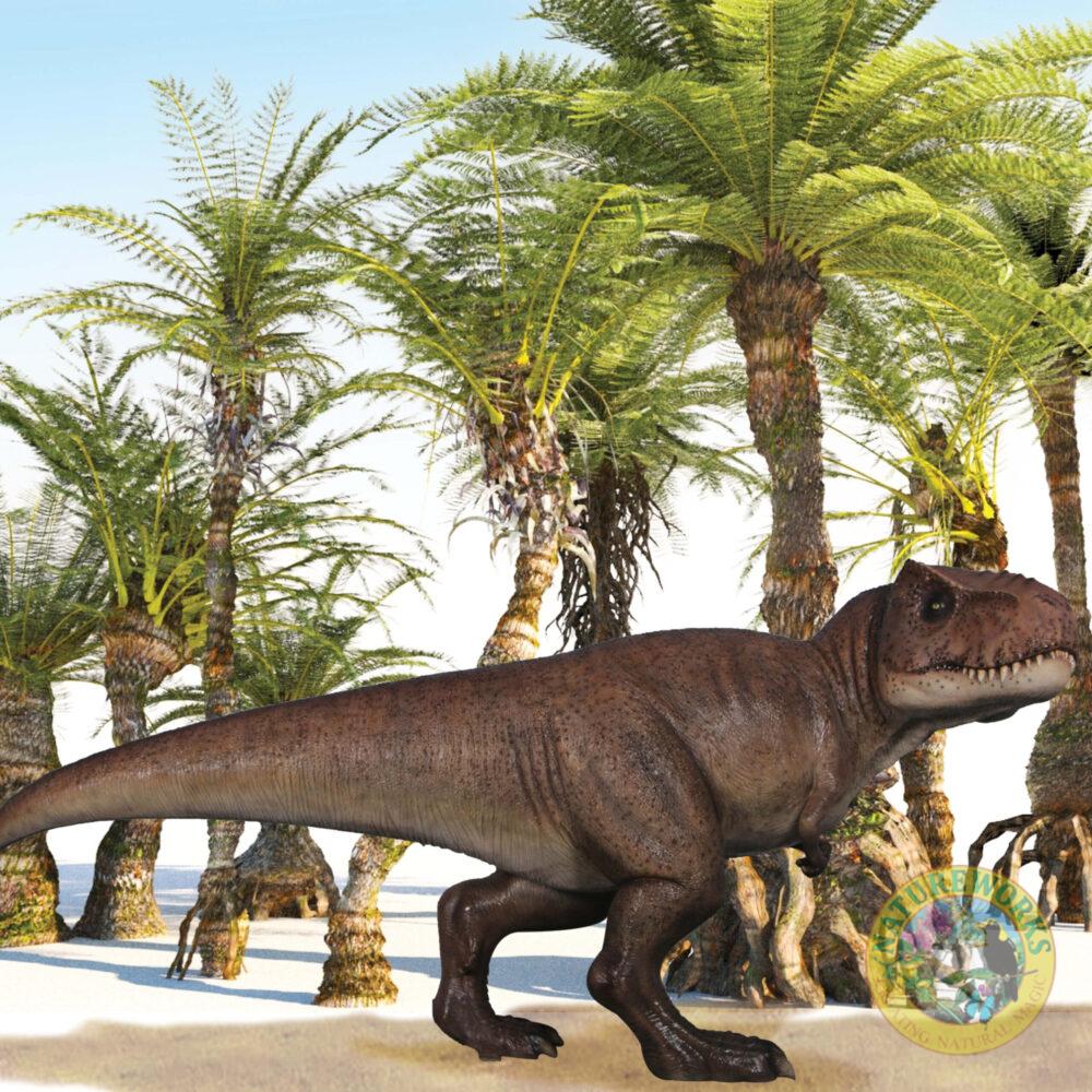 190136 - Tyrannosaurus Rex Dinosaur- 152cm high - Brown finish - mouth closed