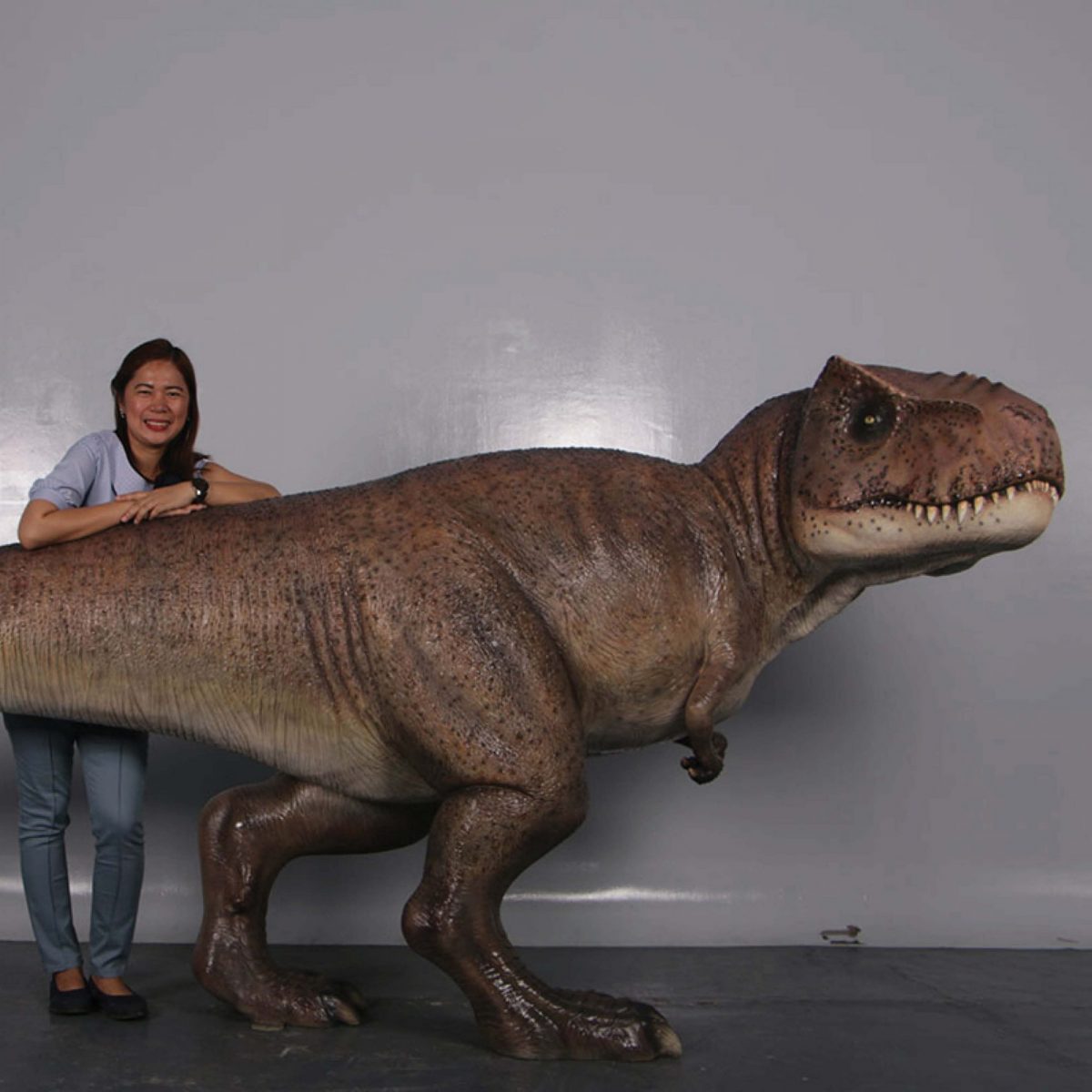 Natureworks Australia T REX Dinosaur shown with lady- 190136