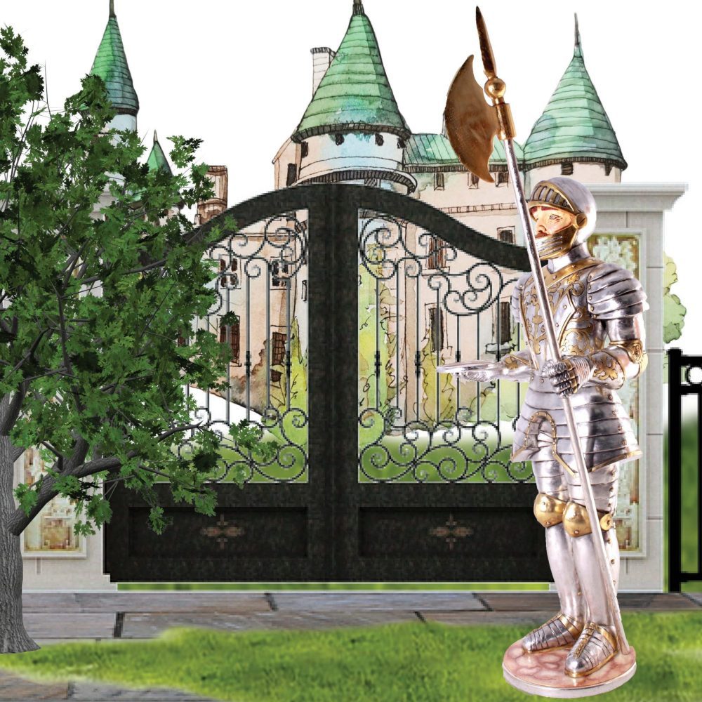Medieval knight - 6ft statue stands proud guarding his lord