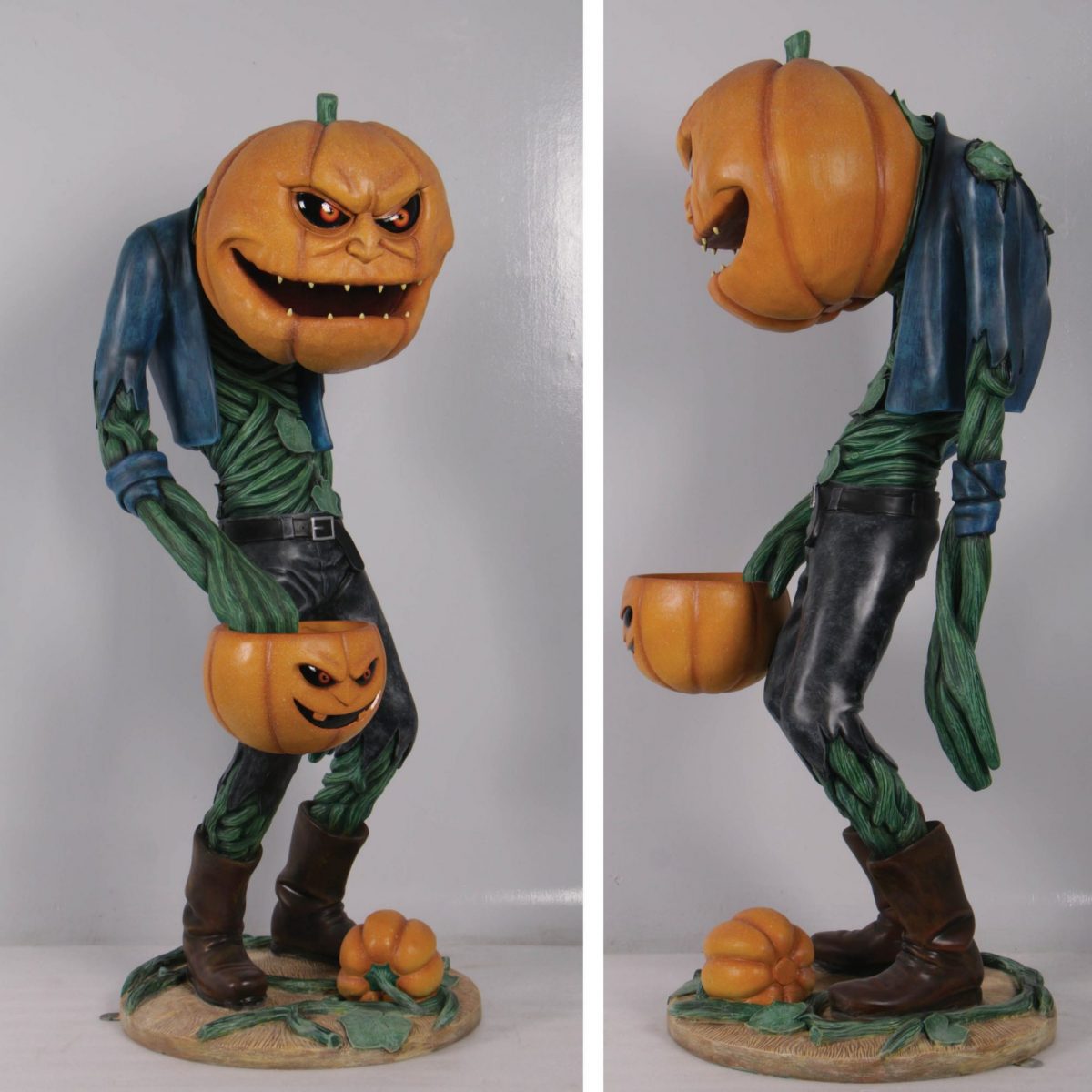 Natureworks Australia Scary Pumpkin Man with Candy Holder– prop for sale or hire