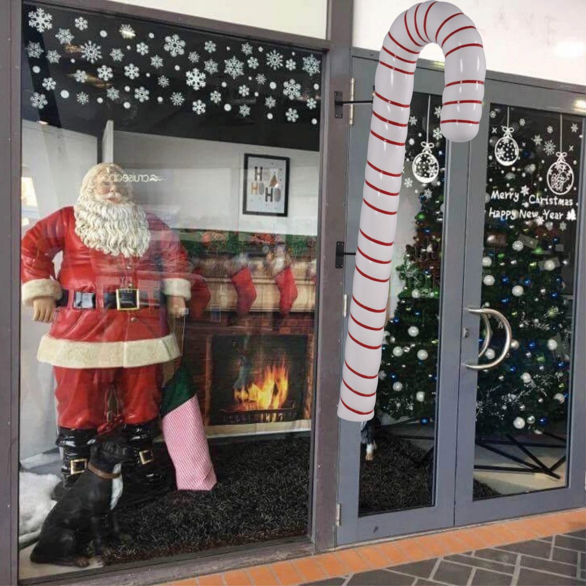 Natureworks Australia Candy Cane - 114cm Red with White Stripe