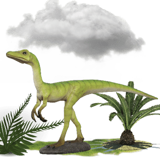 Compsognathus Dinosaur Run Pose 3D, Incl. big & compsognathus