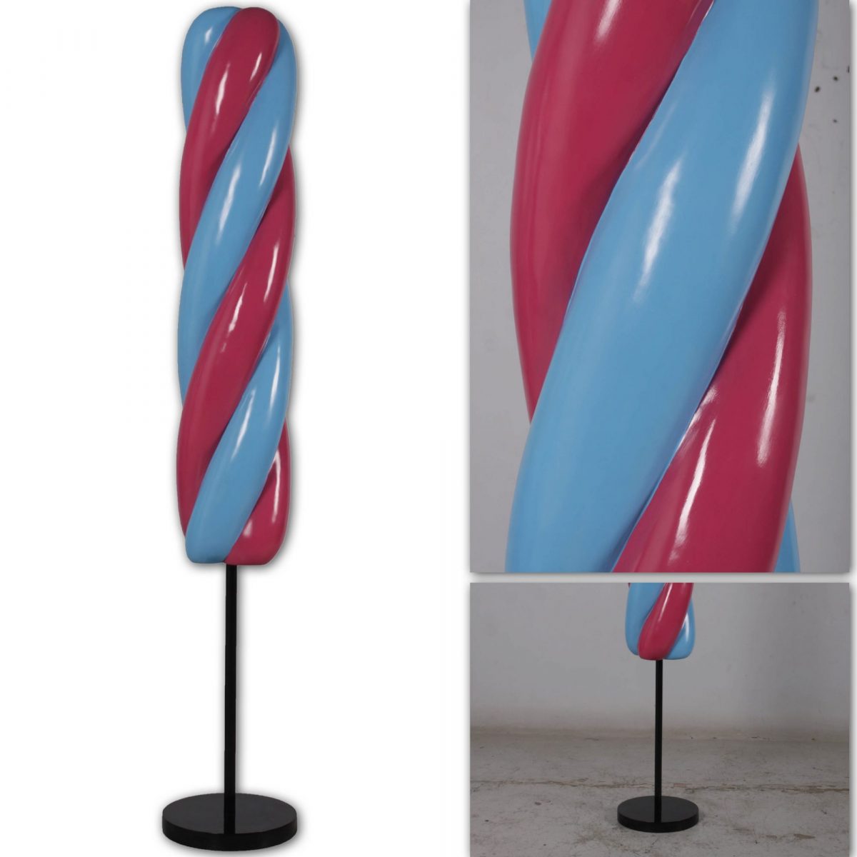 Natureworks Australia Ice Cream Popscile twist - 6ft - Blue & Pinkon base various views