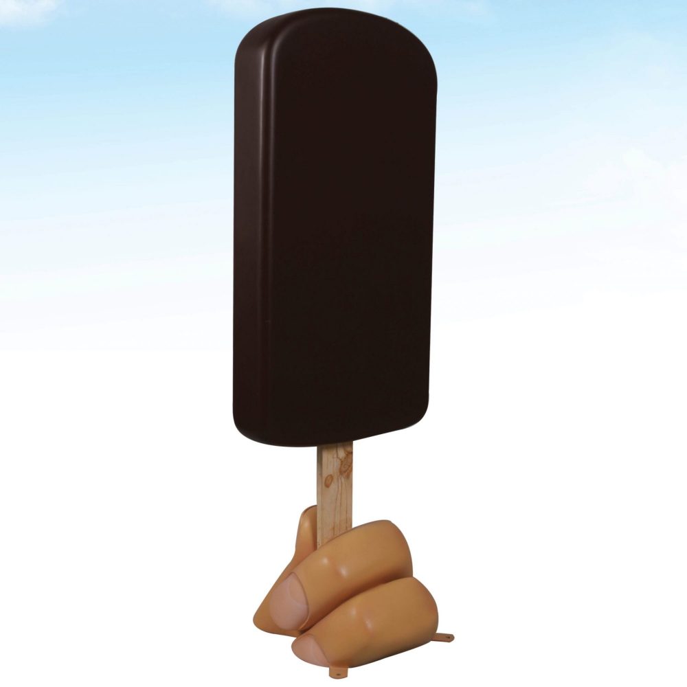 Yummy – chocolate-coated ice cream popsicle – 130cm high – on a hand base