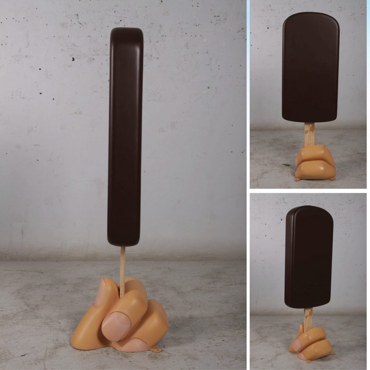Natureworks Australia Yummy – chocolate-coated ice cream popsicle – 130cm high – on a hand base