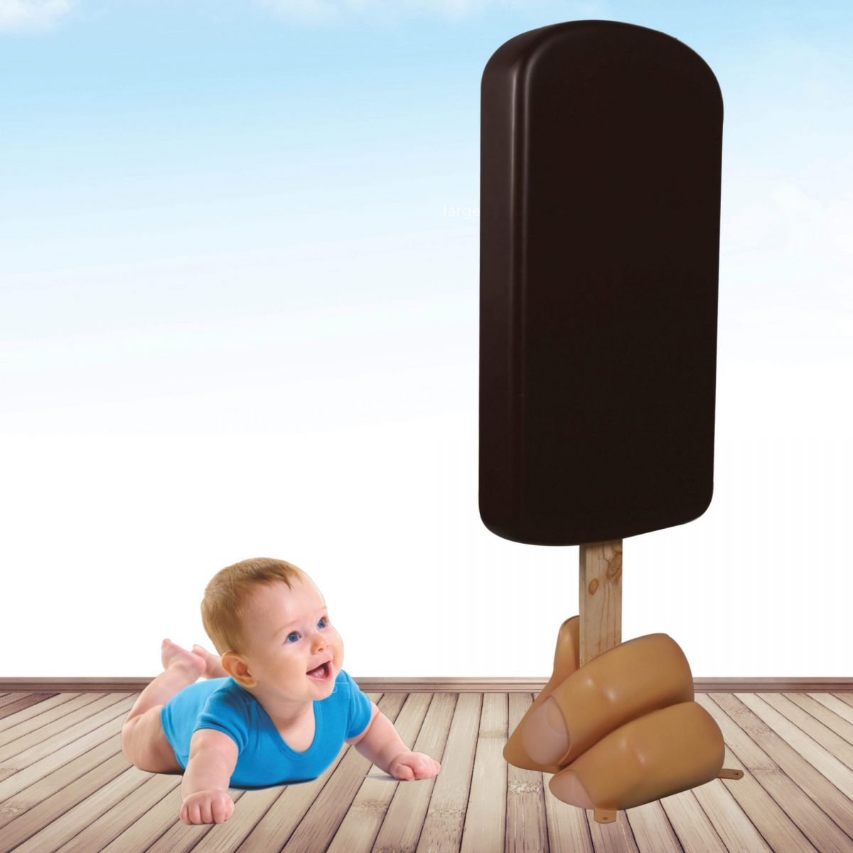Natureworks Australia Ice_Cream_Popsicle - Chocolate - 130cm_on base- with baby 3