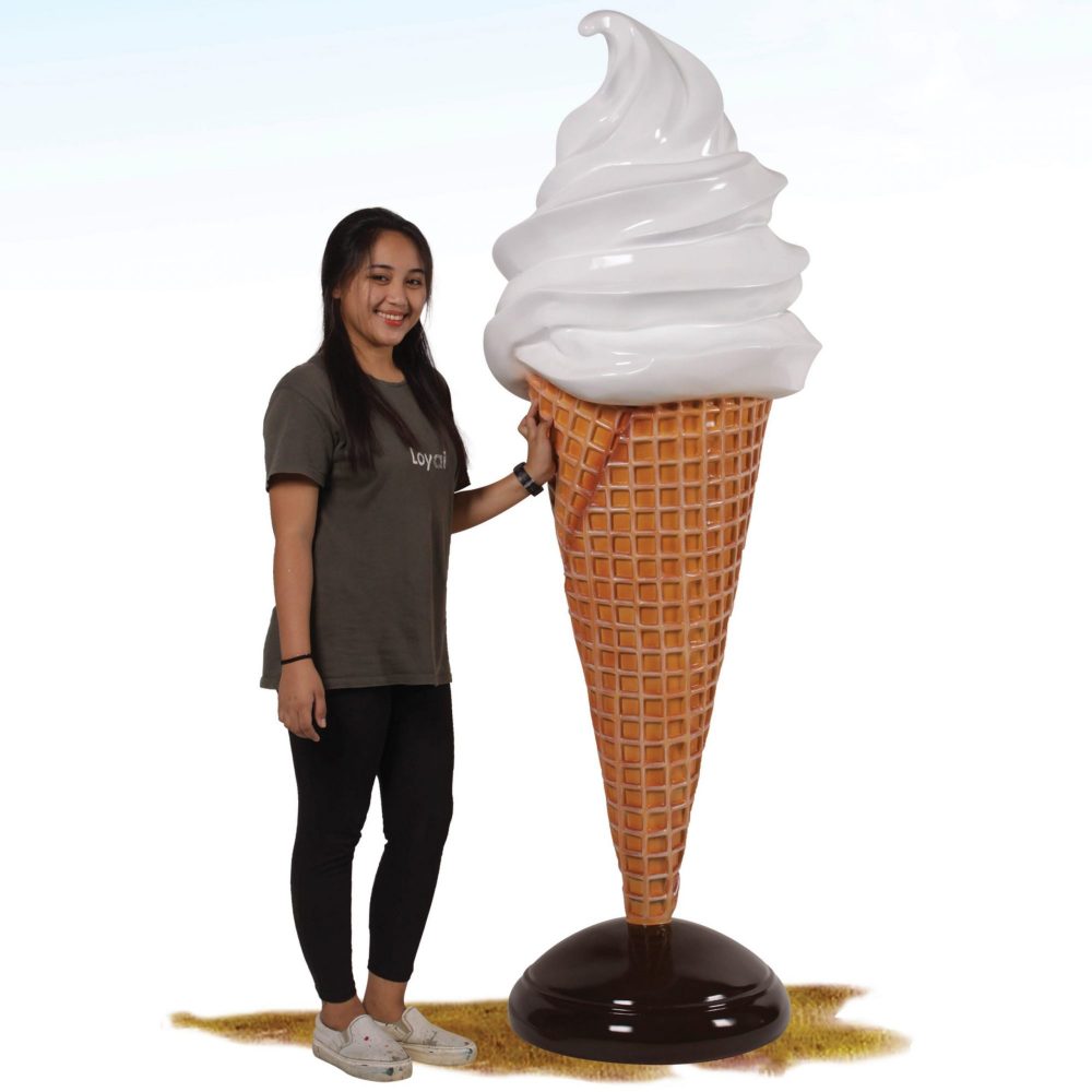 Vanilla - Ice cream soft-serve in a waffle cone - 194cm high