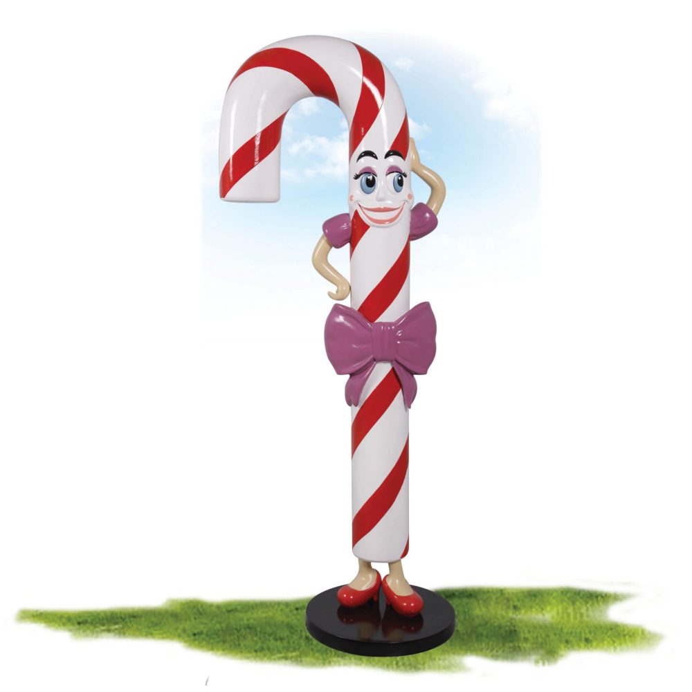 Candy Cane Mother–Woman ideal Christmas Prop with pink bow, shoes and sleeves