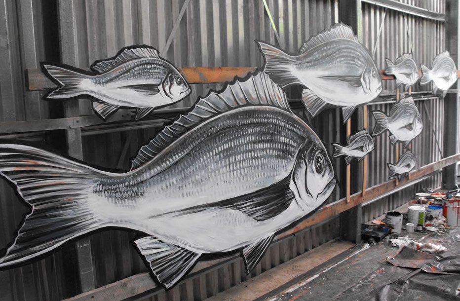 Fish murals for Catch A Crab