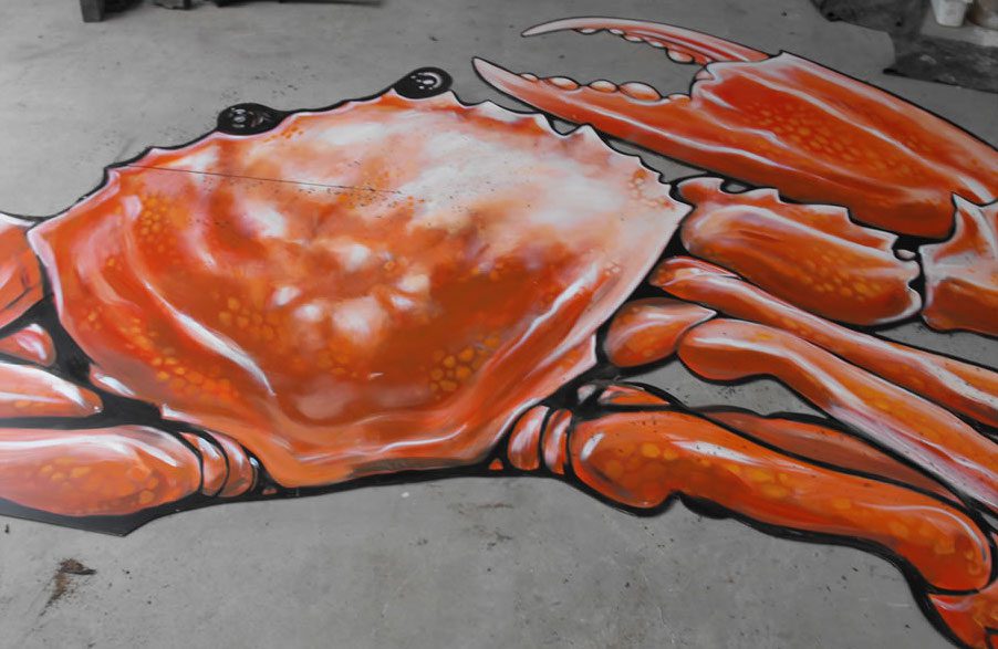 Finished crab mural