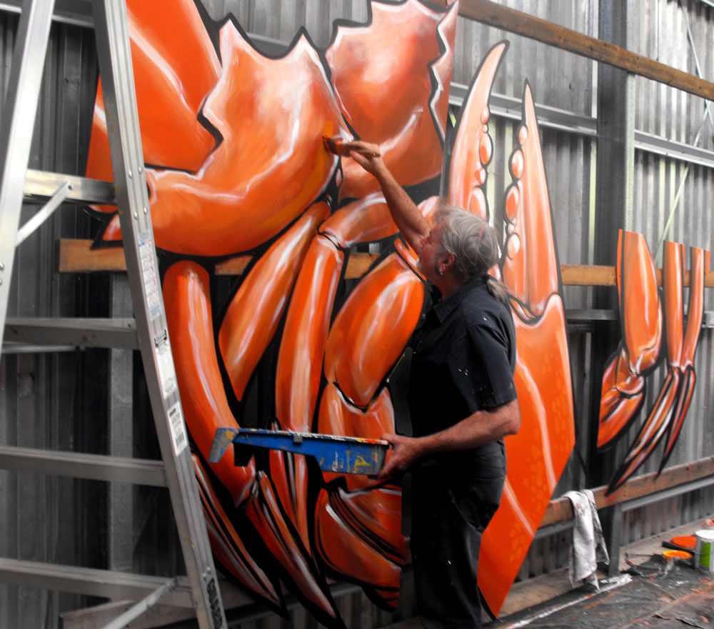 Crab being painted