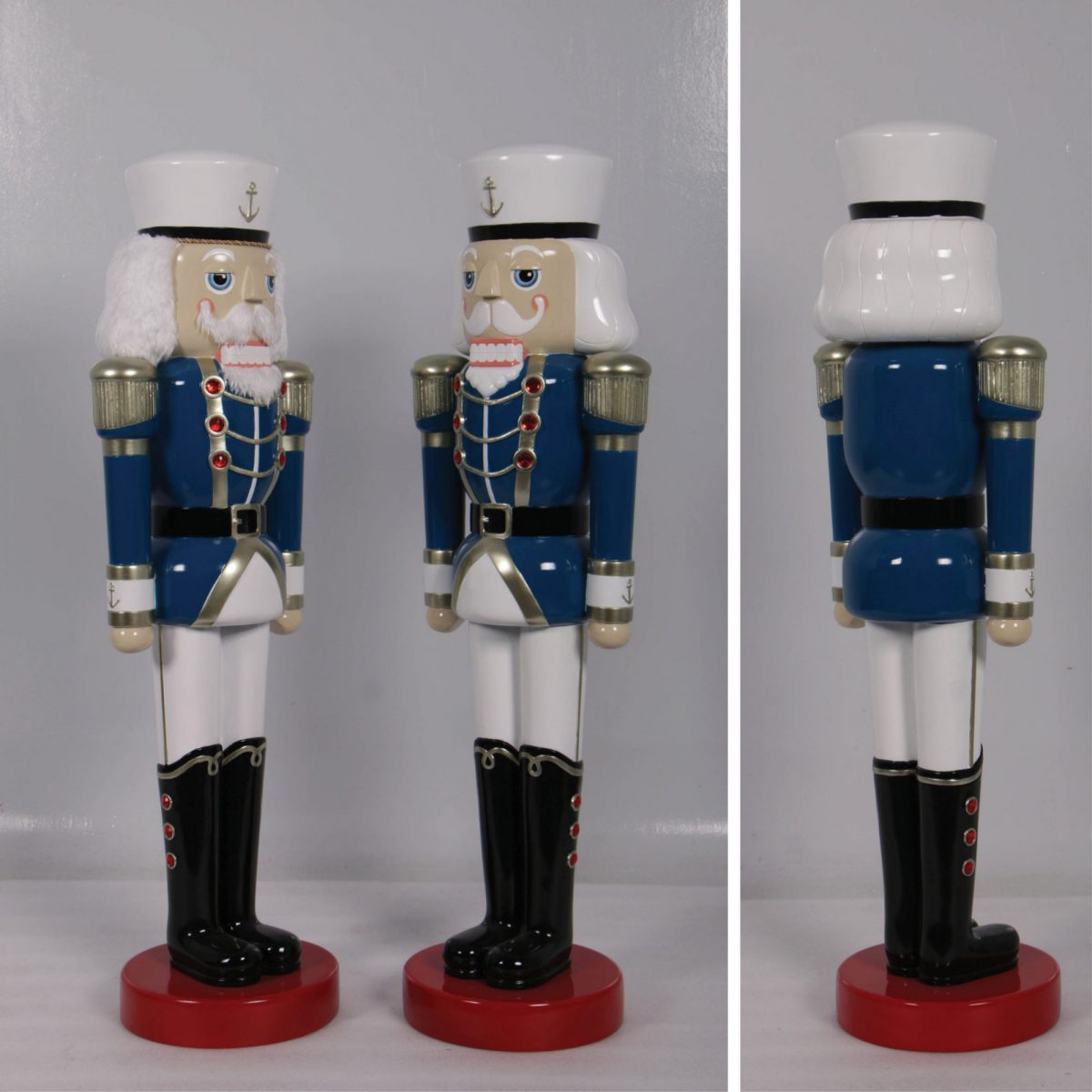 Natureworks Australia Christmas Nutcracker Captain - Blue White and Silver 4ft