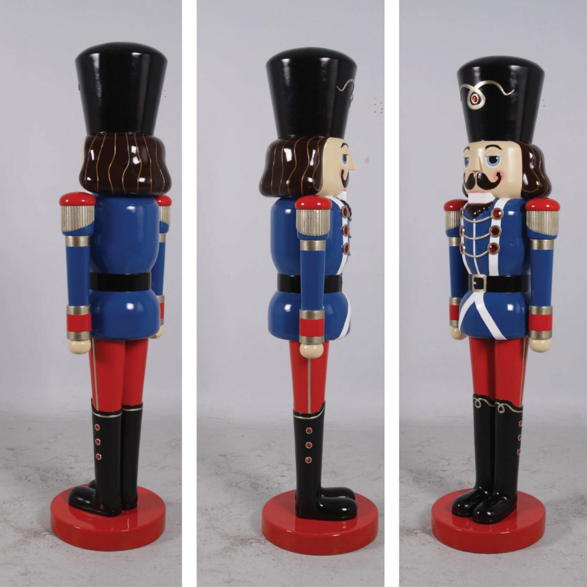 Natureworks Australia Christmas - Nutcracker Soldier Blue & Red 6ft various views -Christmas Decoration