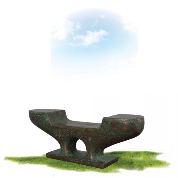 Cleat replica – Seaside theming prop to secure a rope when docking and anchoring a boat – Greenish Bronze finish