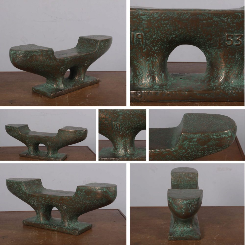 Cleat replica – Seaside theming prop to secure a rope when docking and anchoring a boat – Greenish Bronze finish