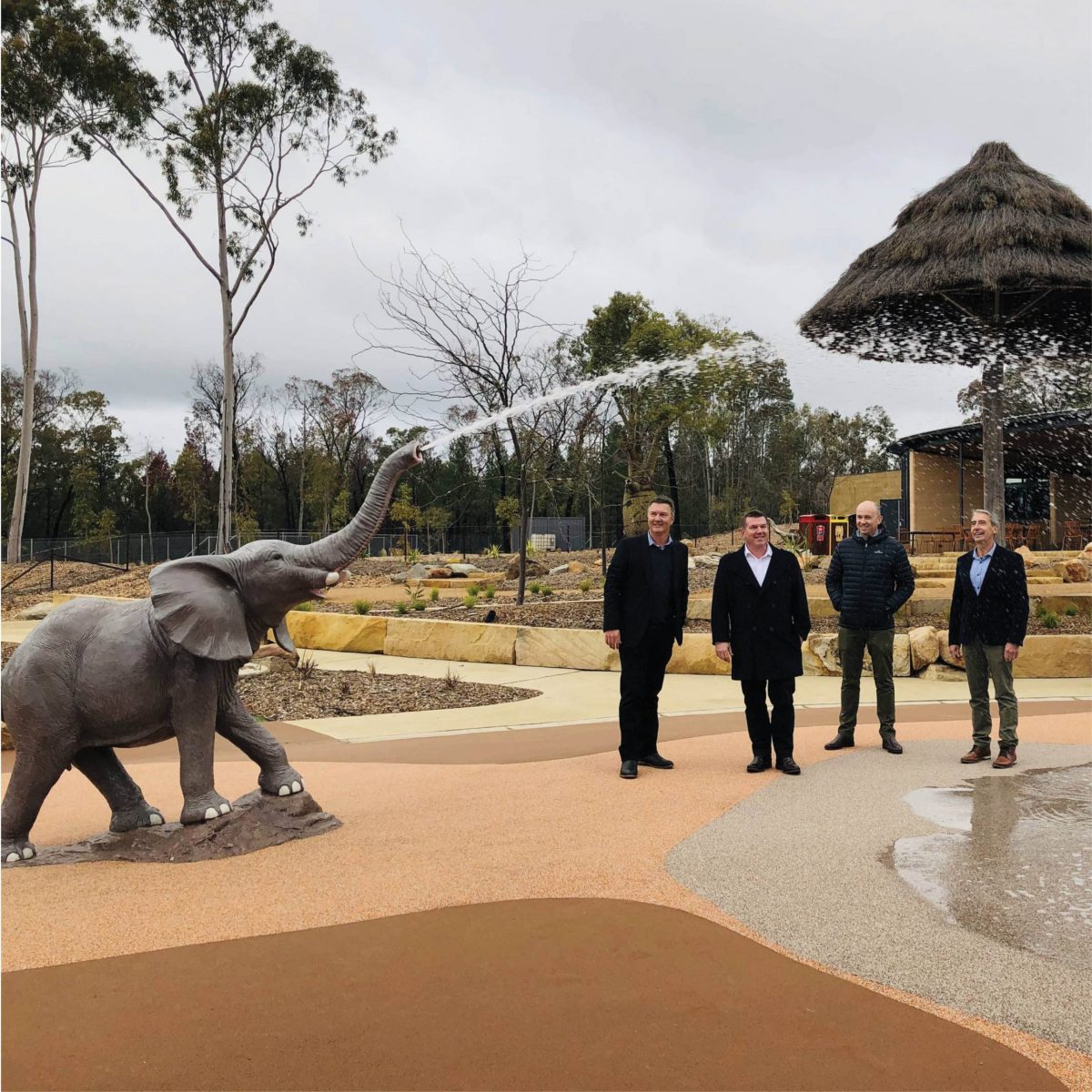 Natureworks Australia Elephant Spirting water at Dubbo Western Plains Zoo