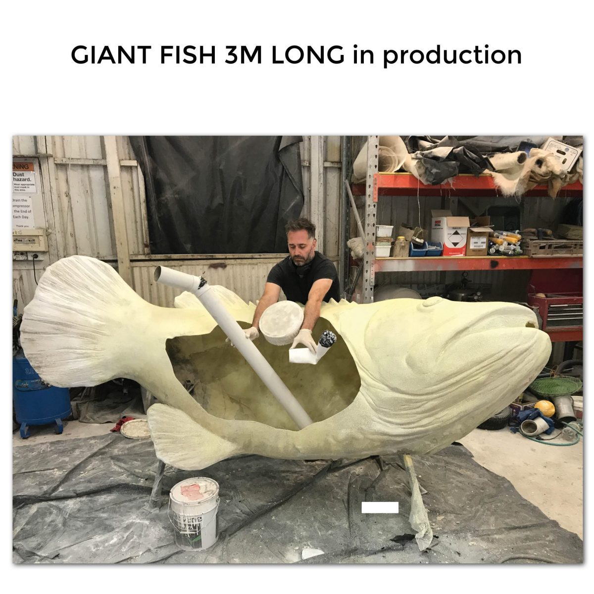 Natureworks Australia Fish 3m long with pollution debris- Completed angle view