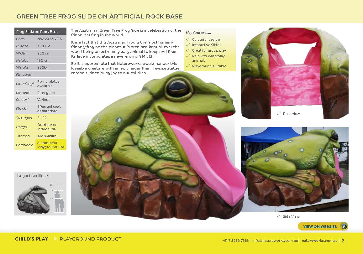 Natureworks Australia Natureworks-Australian-Green-Tree-Frog-Slide-Climb-Play-Playground-Product