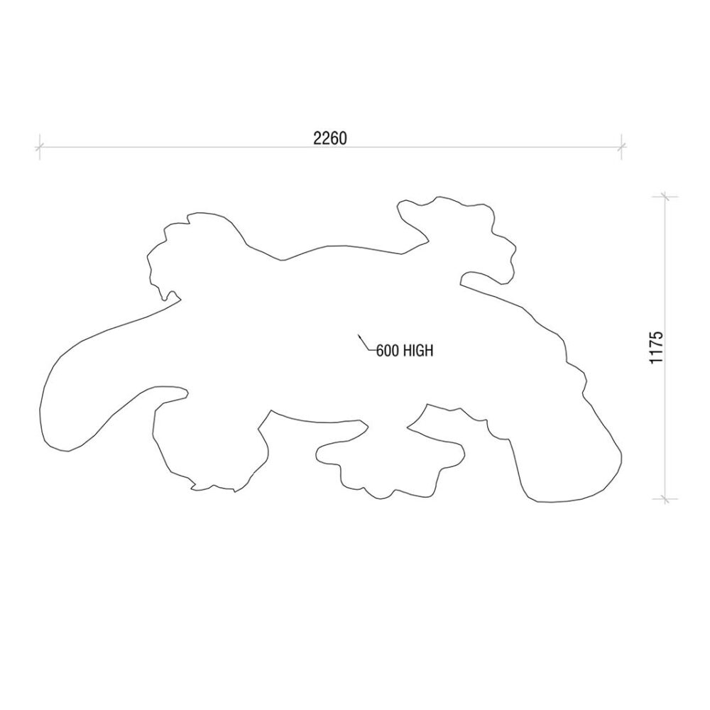 platypus 2.5m_shown in workshop-200017- footprint with sizes