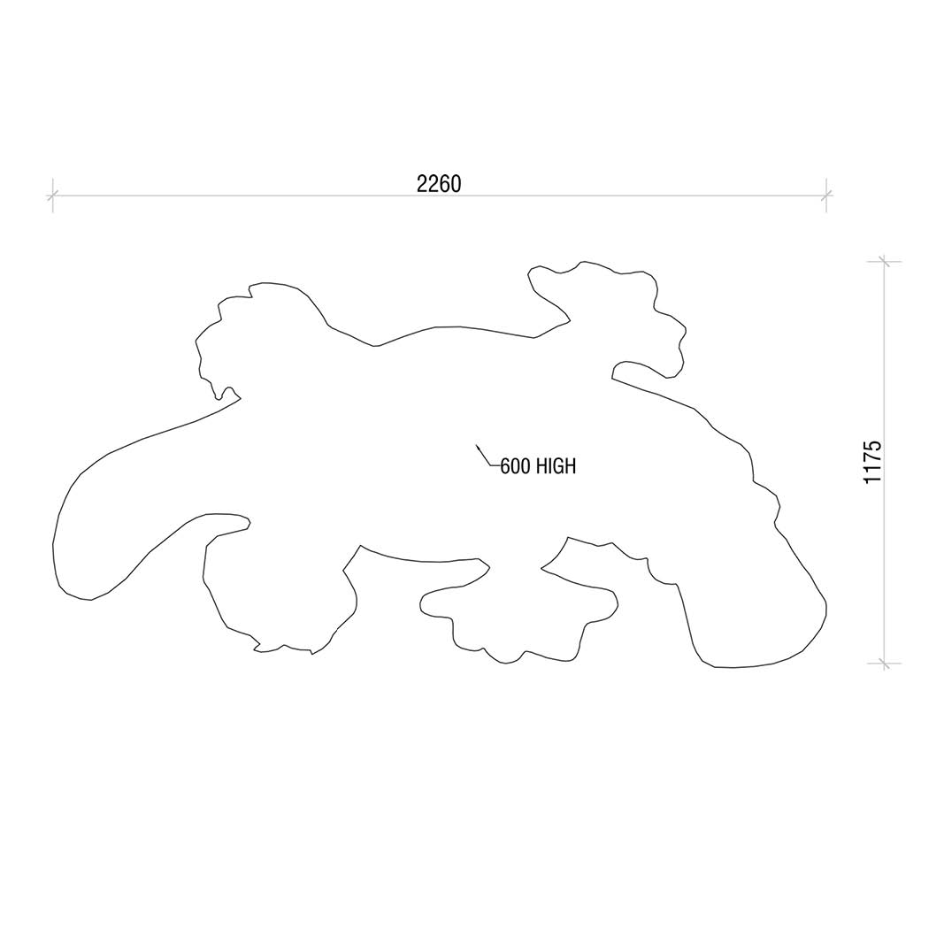 Natureworks Australia platypus 2.5m_shown in workshop-200017- footprint with sizes