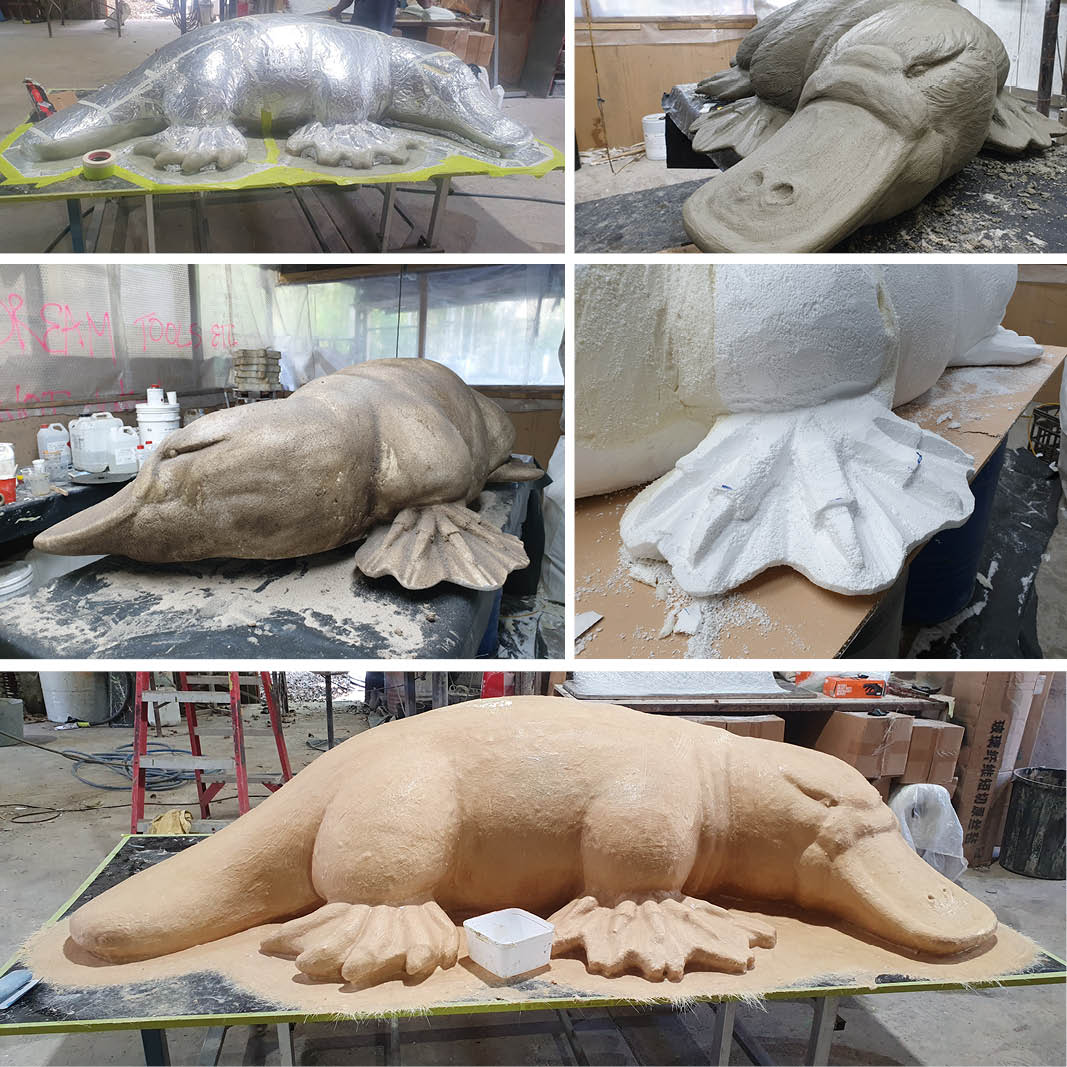 Natureworks Australia platypus 2.5m_shown in workshop-200017-in production
