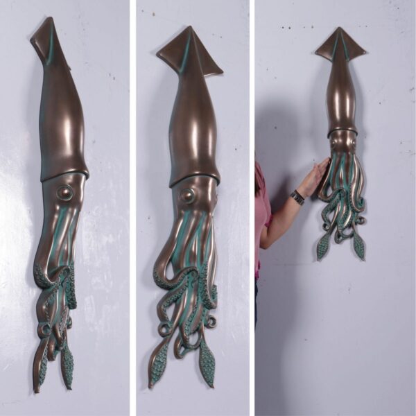 Greenish Bronze Squid Wall Decor