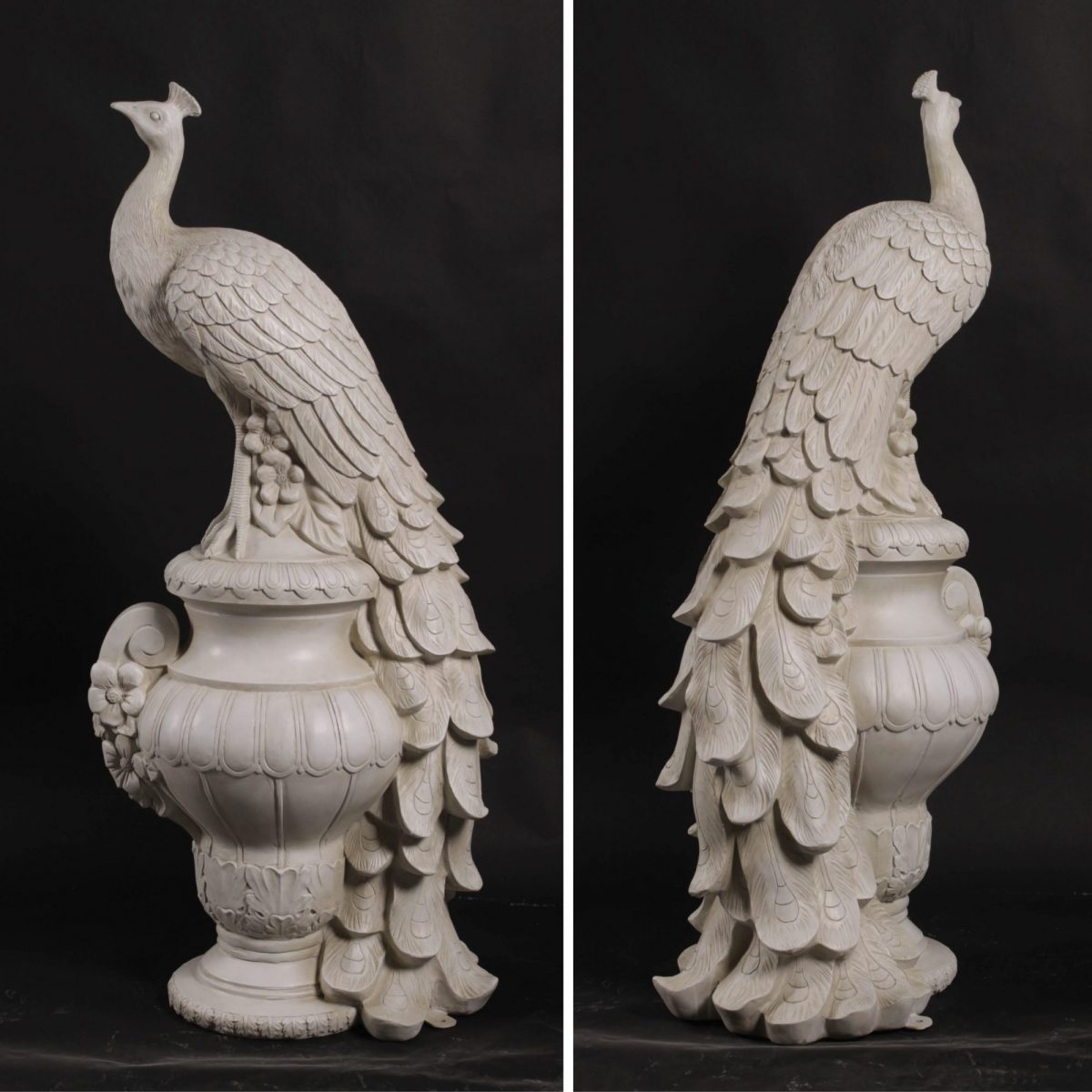 Natureworks Australia Staverden Castle Peacock Statue - outdoor statue_