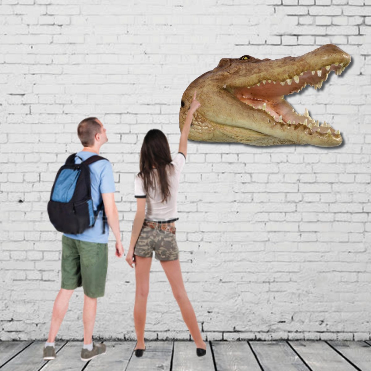 Natureworks Australia Crocodile Head–Mouth Open Wall Décor